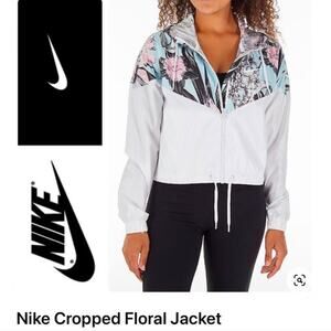 EUC $110 Nike Cropped Floral Jacket Sportswear Windrunner Windbreaker size Small
